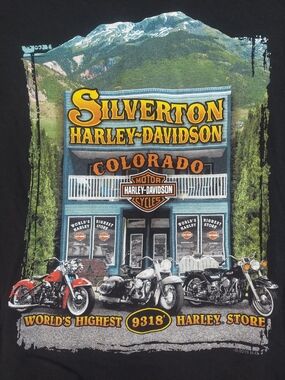 ​Harley-Davidson Silverton Colorado T-Shirt 3XL Black Cotton World's Highest